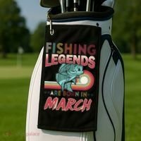 Fishing Legends Are Born In March Golf Towel thumb 2