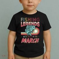 Fishing Legends Are Born In March Toddler T-Shirt thumb 2