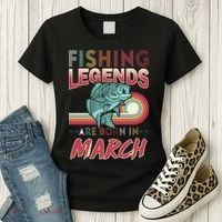 Fishing Legends Are Born In March Women's T-Shirt thumb 3