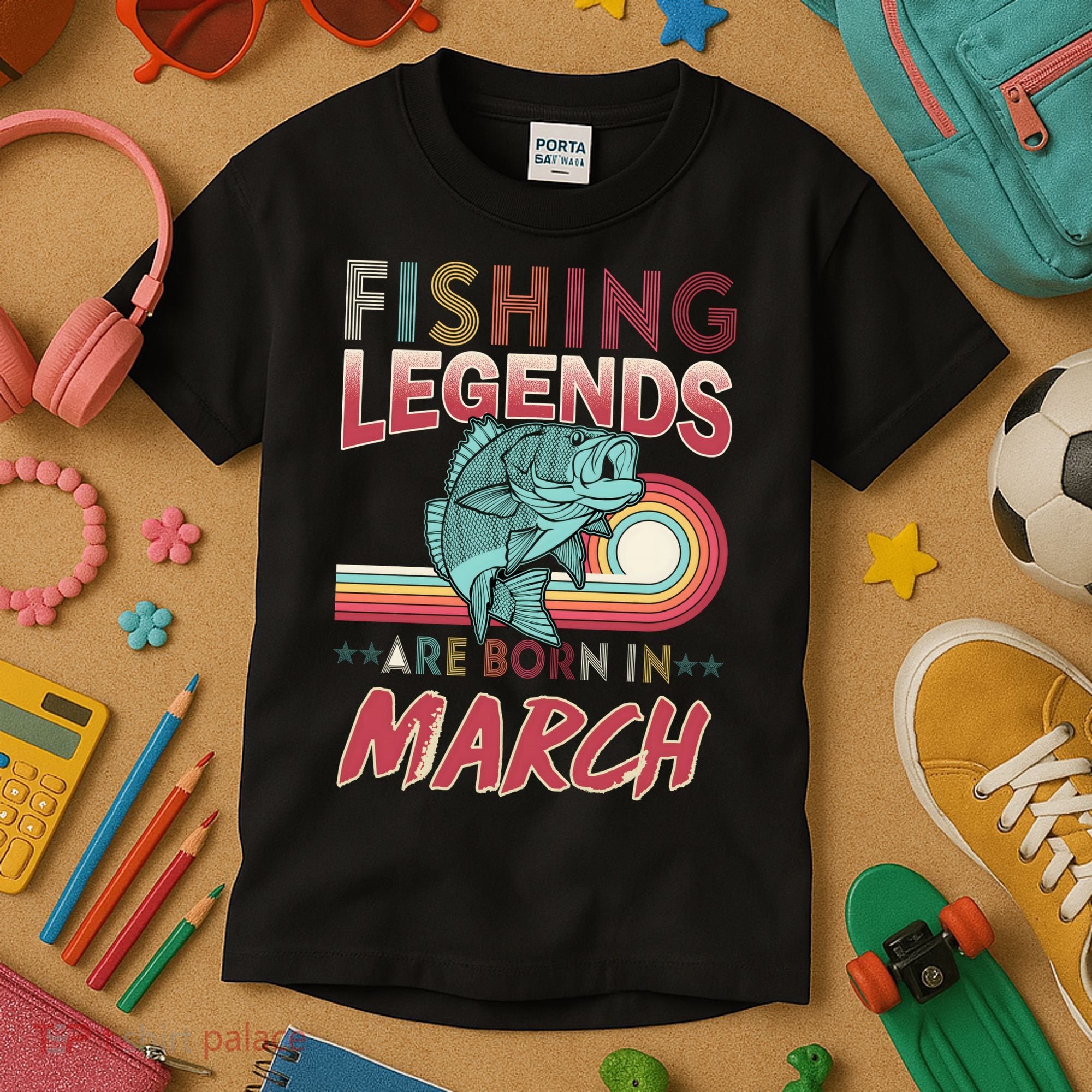 Fishing Legends Are Born In March Kids T-Shirt