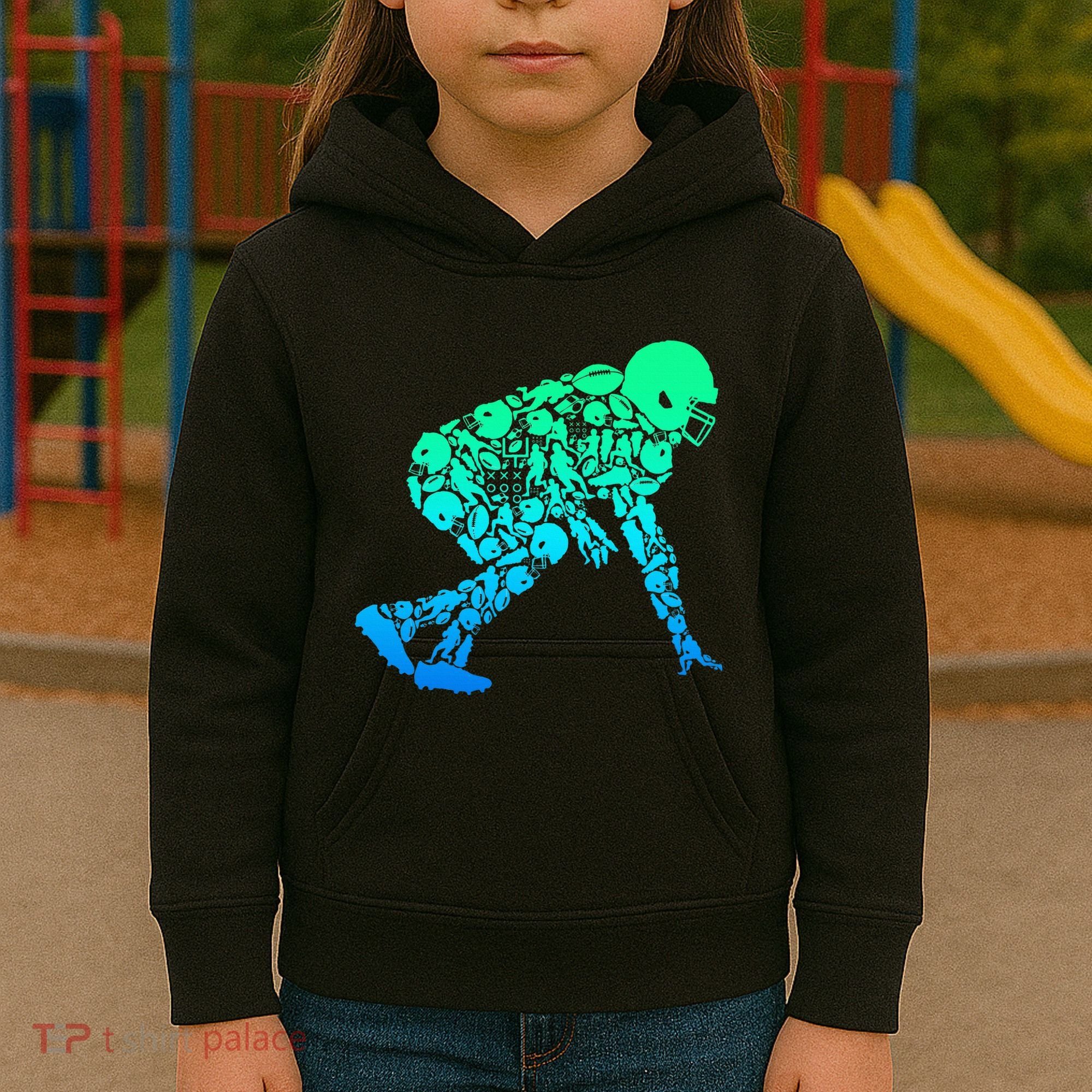 Football Lineman American Football Kids Hoodie