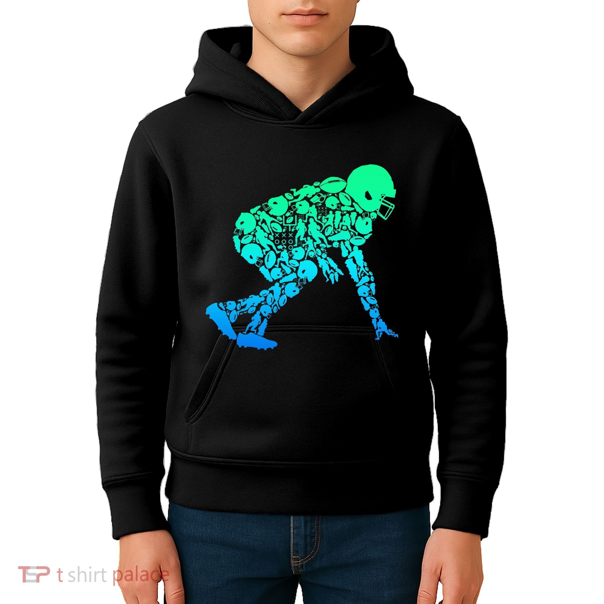 Football Lineman American Football Kids Hoodie