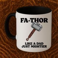 Fa-Thor Like A Dad Just Mightier Coffee Mug thumb 2