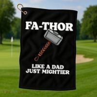 Fa-Thor Like A Dad Just Mightier Golf Towel thumb 1
