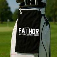 Fathor Like A Dad Just Way Cooler Father's Day Golf Towel thumb 2