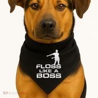 Floss Like A Boss Funny Dance Distress USA-Made Doggie Bandana thumb 1