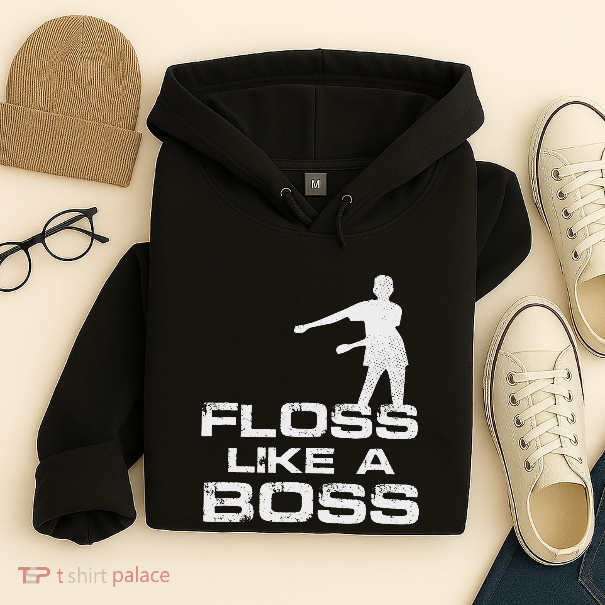 Floss Like A Boss Funny Dance Distress Hoodie