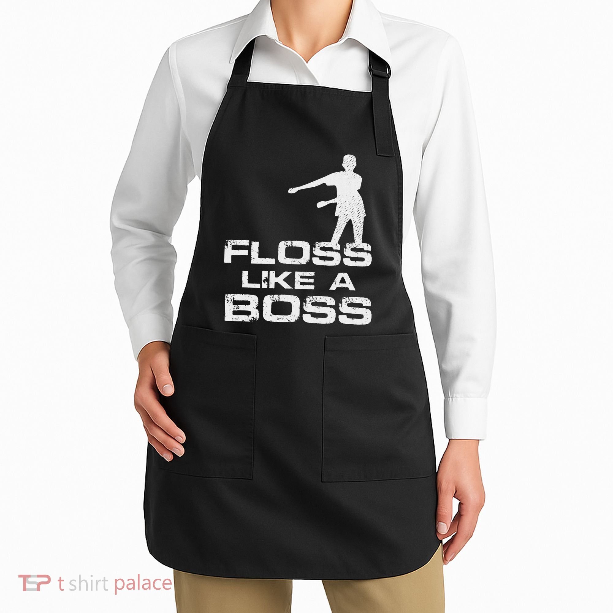 Floss Like A Boss Funny Dance Distress Apron