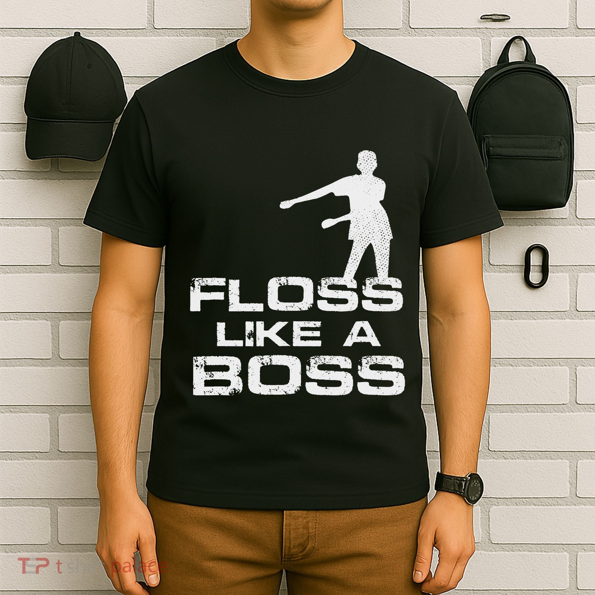 Floss Like A Boss Funny Dance Distress T-Shirt