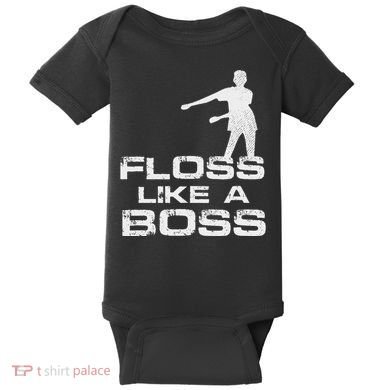 Floss Like A Boss Funny Dance Distress Baby Bodysuit