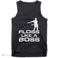 Floss Like A Boss Funny Dance Distress Tank Top thumb 0