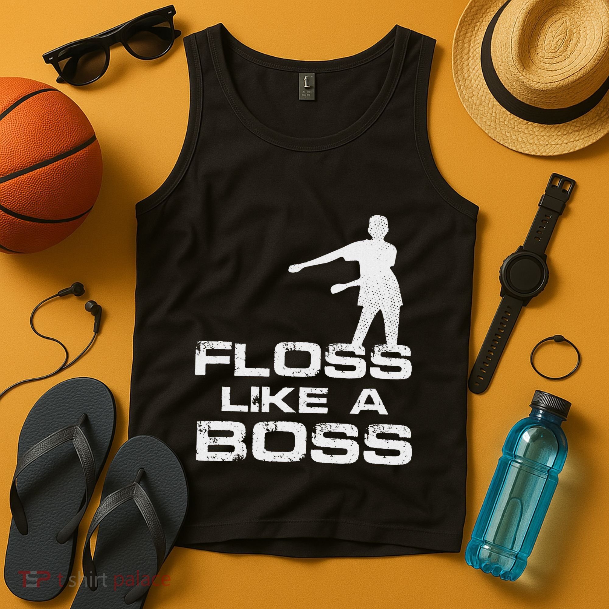 Floss Like A Boss Funny Dance Distress Tank Top