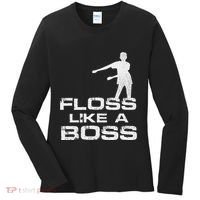 Floss Like A Boss Funny Dance Distress Women's Long Sleeve Shirt thumb 0