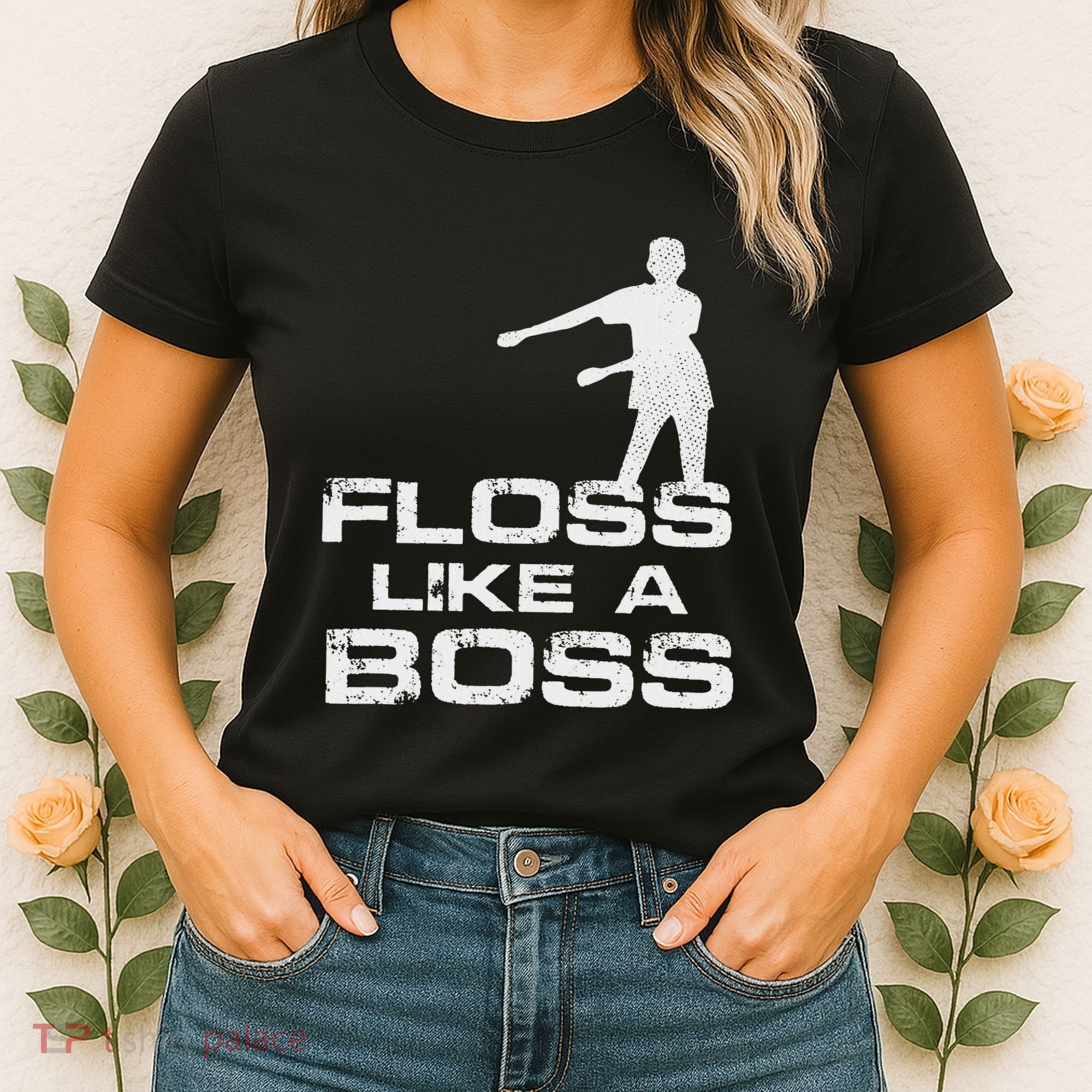 Floss Like A Boss Funny Dance Distress Women's T-Shirt