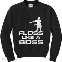 Floss Like A Boss Funny Dance Distress Kids Sweatshirt thumb 0