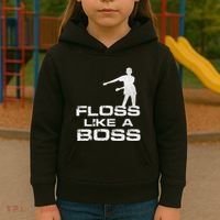 Floss Like A Boss Funny Dance Distress Kids Hoodie thumb 3