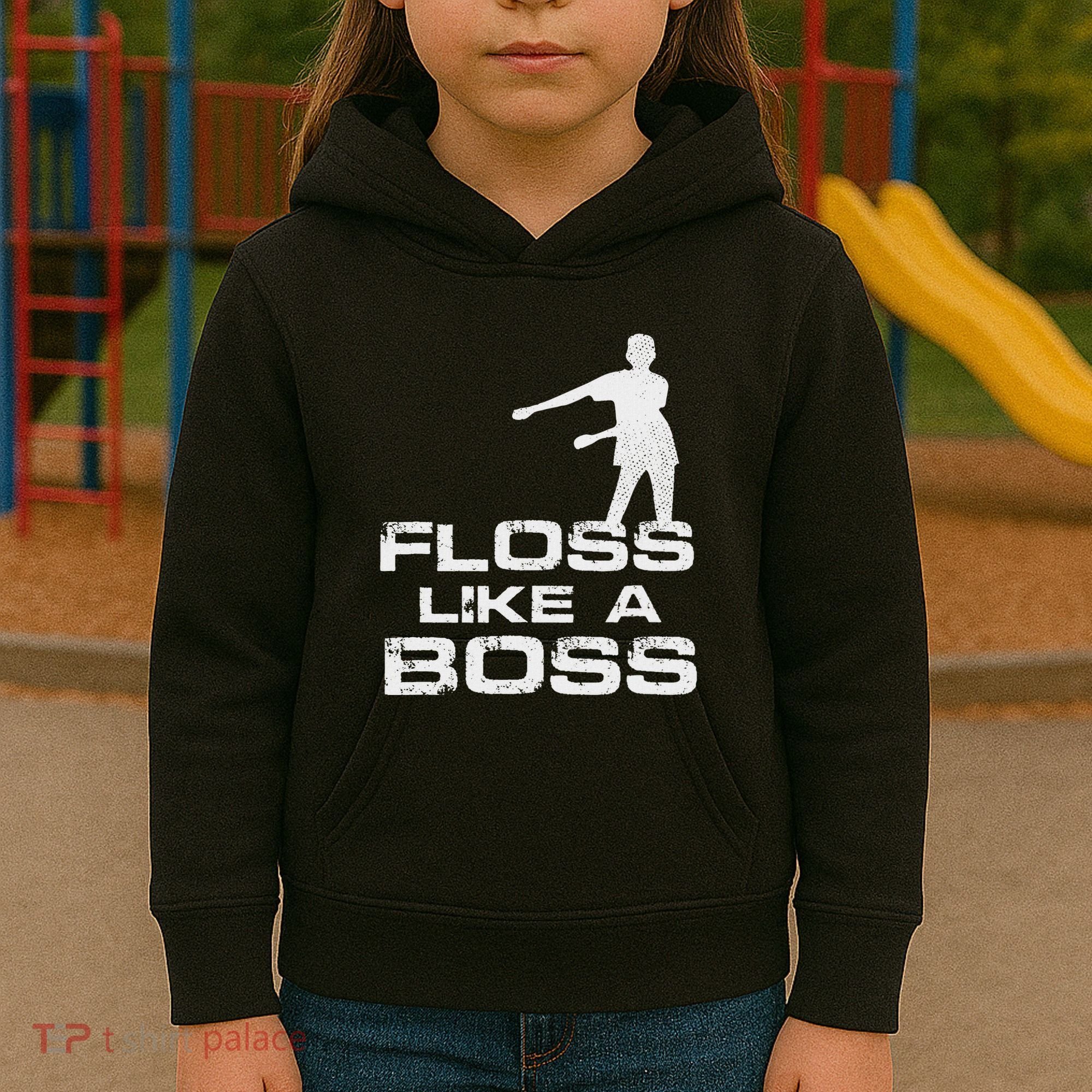 Floss Like A Boss Funny Dance Distress Kids Hoodie