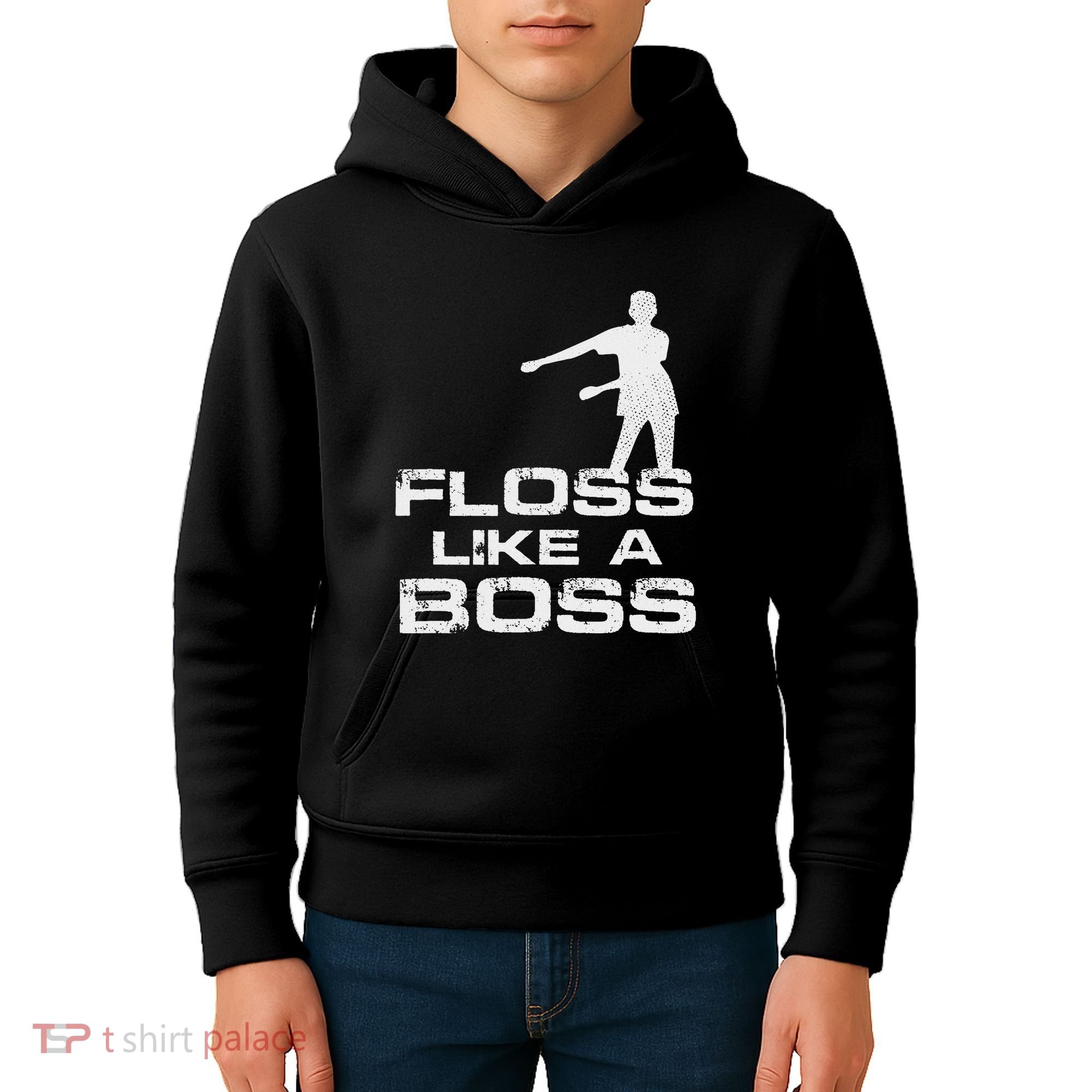 Floss Like A Boss Funny Dance Distress Kids Hoodie