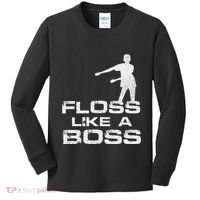 Floss Like A Boss Funny Dance Distress Kids Long Sleeve Shirt thumb 0