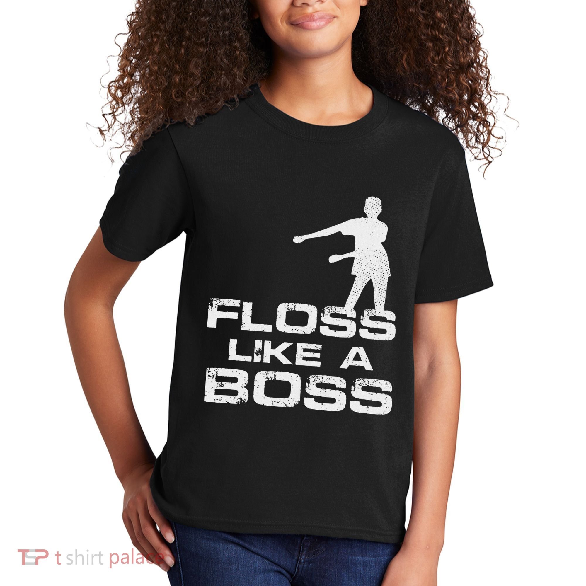 Floss Like A Boss Funny Dance Distress Kids T-Shirt