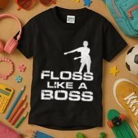Floss Like A Boss Funny Dance Distress Kids T-Shirt thumb 3