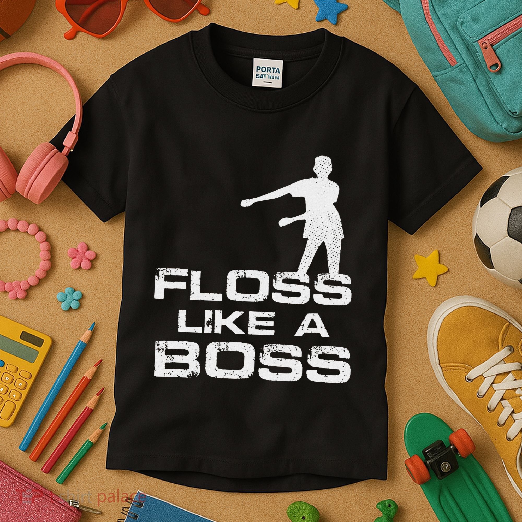 Floss Like A Boss Funny Dance Distress Kids T-Shirt
