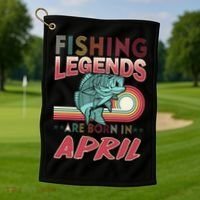 Fishing Legends Are Born In April Golf Towel thumb 1