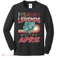 Fishing Legends Are Born In April Kids Long Sleeve Shirt thumb 0