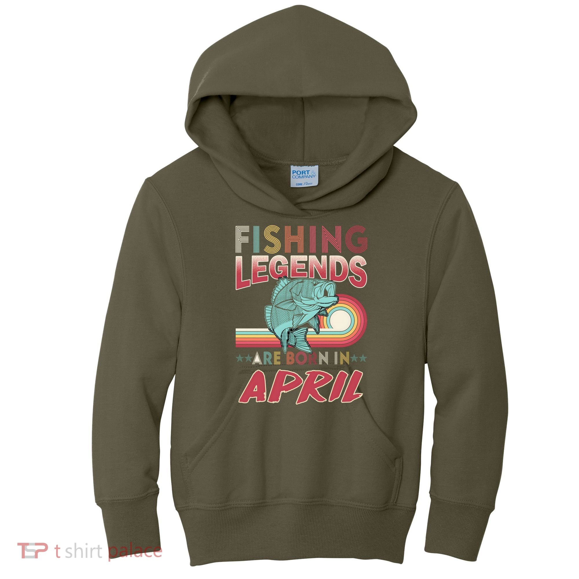 Fishing Legends Are Born In April Kids Hoodie