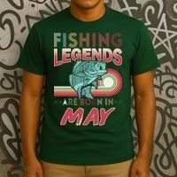 Fishing Legends Are Born In May T-Shirt thumb 3