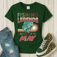 Fishing Legends Are Born In May Women's T-Shirt thumb 3