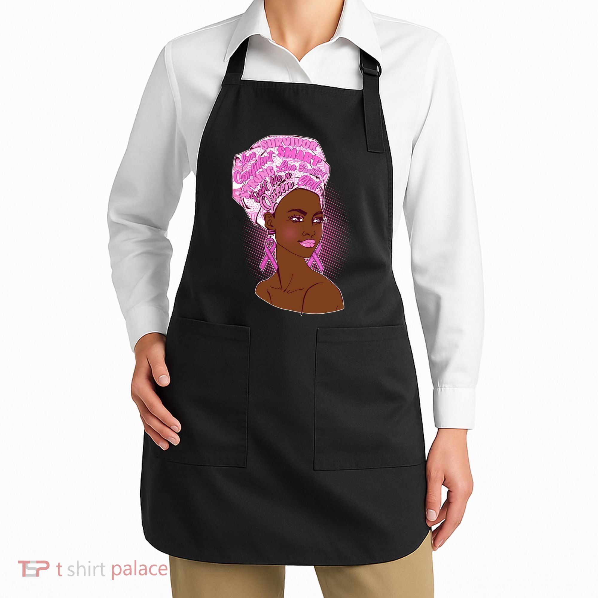 Fight Like A Queen Breast Cancer Awareness Apron