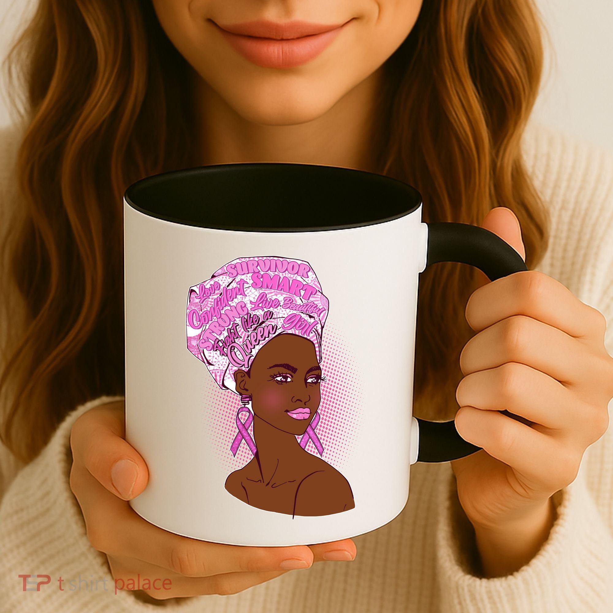 Fight Like A Queen Breast Cancer Awareness Coffee Mug