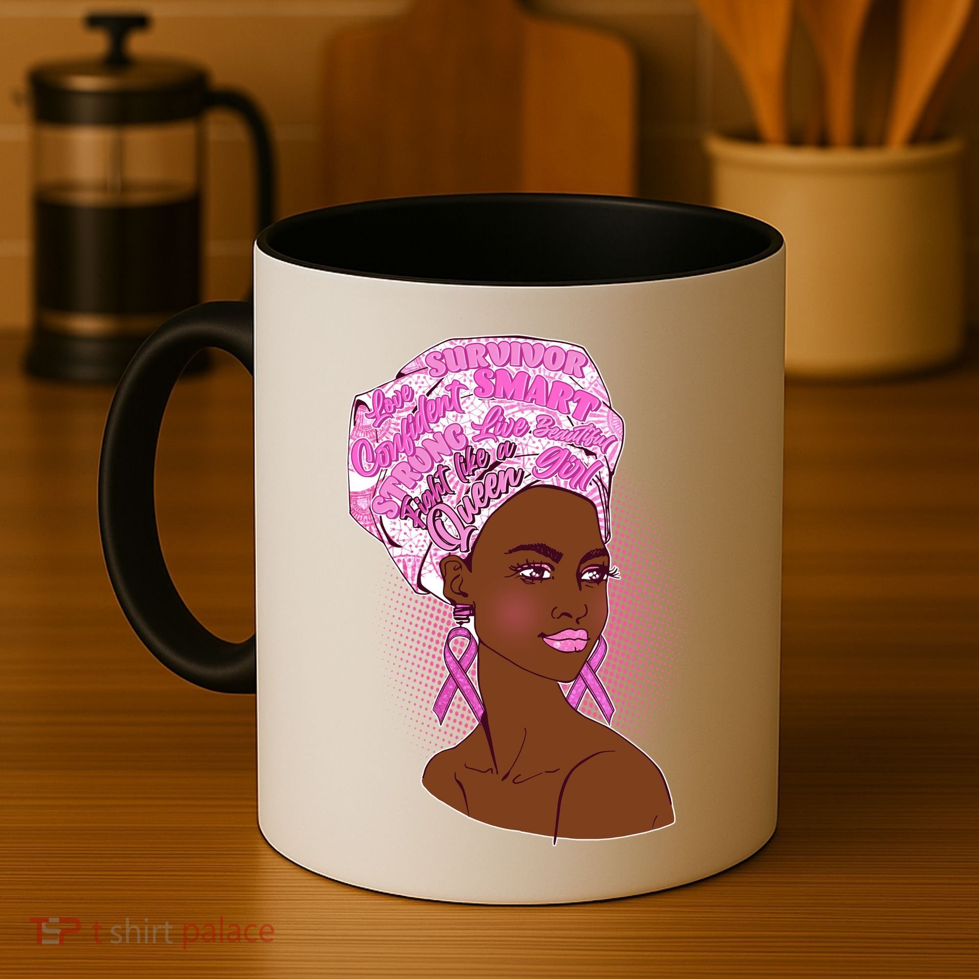 Fight Like A Queen Breast Cancer Awareness Coffee Mug