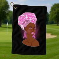 Fight Like A Queen Breast Cancer Awareness Golf Towel thumb 1
