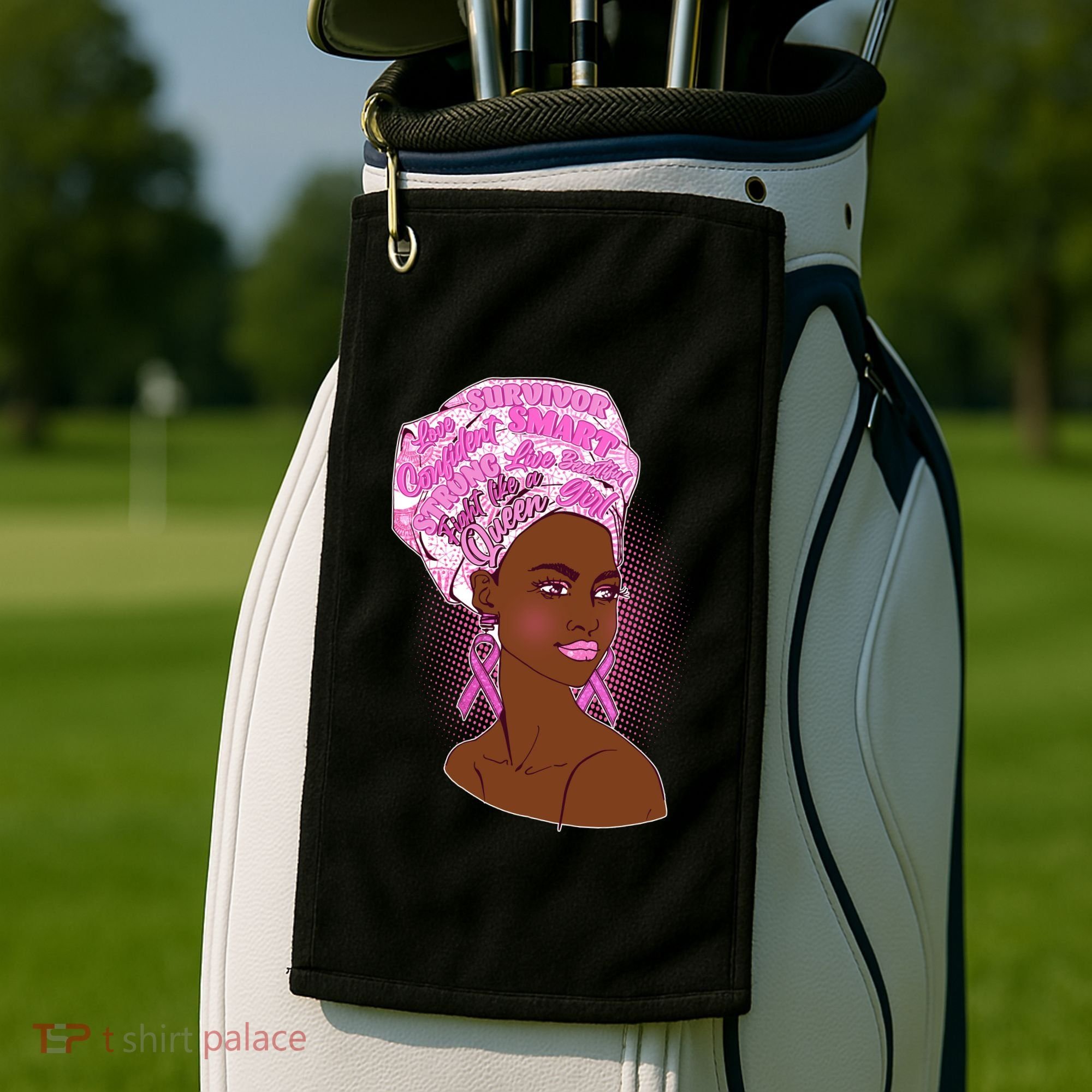 Fight Like A Queen Breast Cancer Awareness Golf Towel
