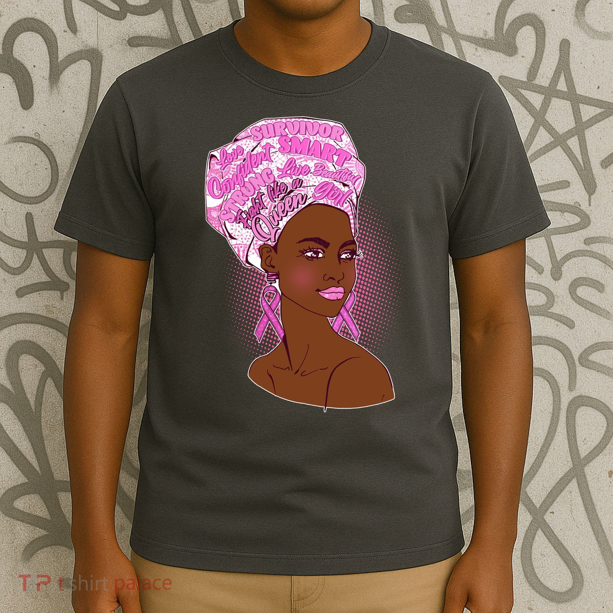 Fight Like A Queen Breast Cancer Awareness T-Shirt