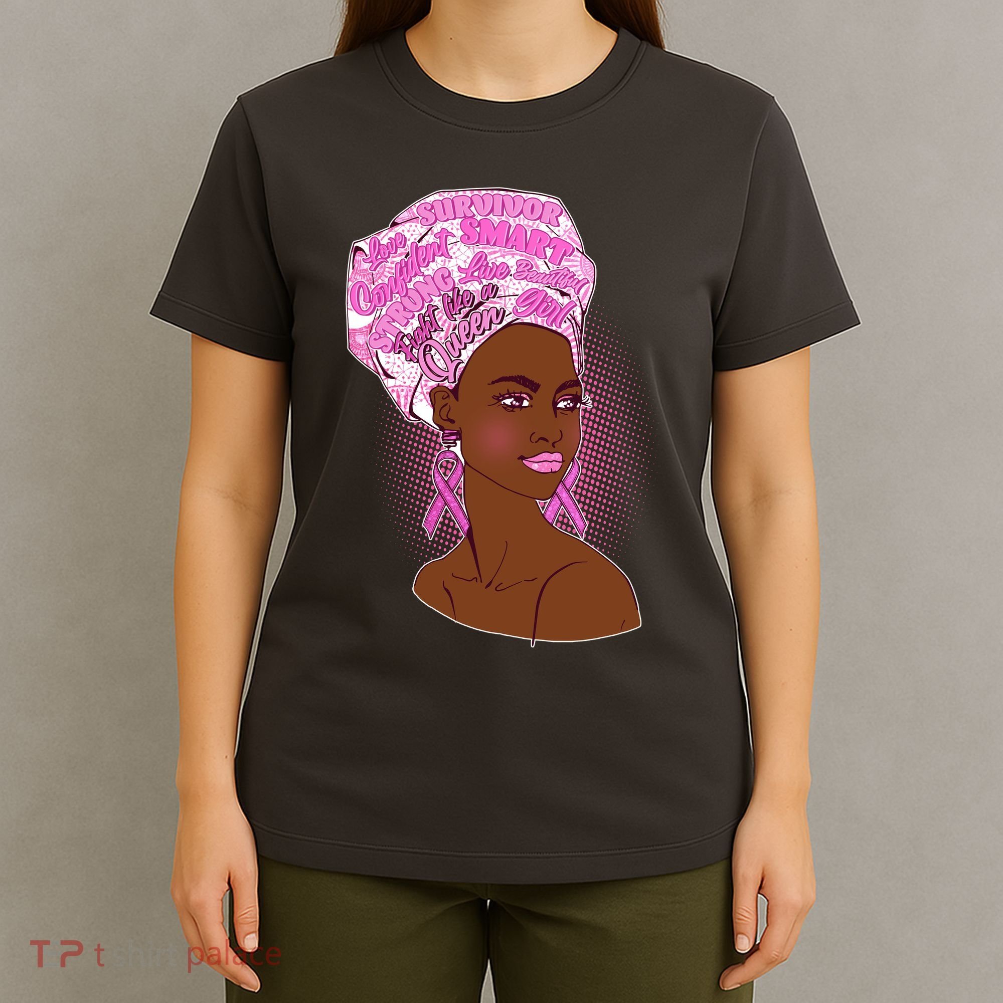 Fight Like A Queen Breast Cancer Awareness T-Shirt