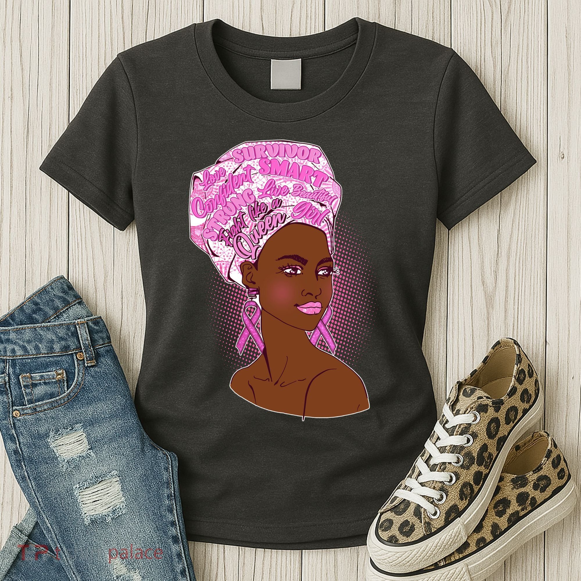 Fight Like A Queen Breast Cancer Awareness Women's T-Shirt