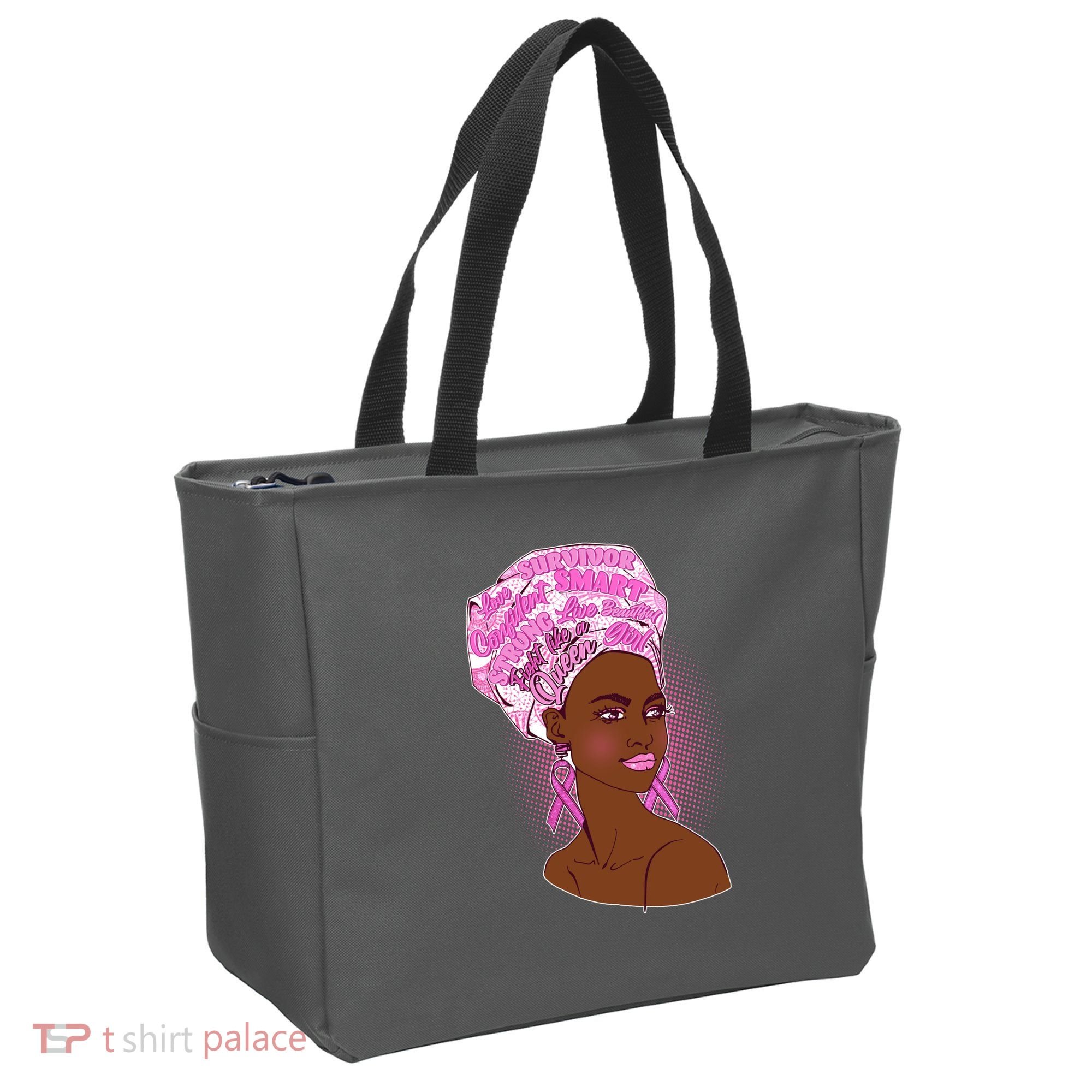 Fight Like A Queen Breast Cancer Awareness Tote Bag