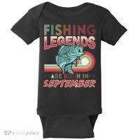 Fishing Legends Are Born In September Baby Bodysuit thumb 0