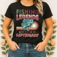 Fishing Legends Are Born In September Women's T-Shirt thumb 2