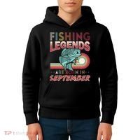 Fishing Legends Are Born In September Kids Hoodie thumb 4