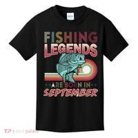 Fishing Legends Are Born In September Kids T-Shirt thumb 0