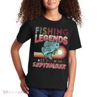Fishing Legends Are Born In September Kids T-Shirt thumb 2
