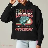 Fishing Legends Are Born In October Ladies Heavyweight Boxy Pullover Hoodie thumb 0