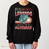 Fishing Legends Are Born In October Women's Sweatshirt thumb 0