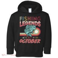 Fishing Legends Are Born In October Toddler Hoodie thumb 0