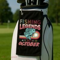 Fishing Legends Are Born In October Golf Towel thumb 2
