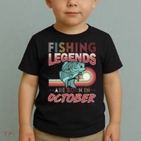 Fishing Legends Are Born In October Toddler T-Shirt thumb 2